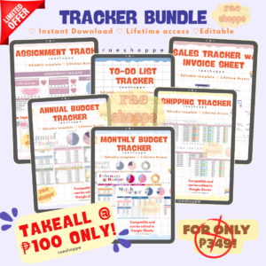 TRACKER BUNDLE editable via Google Sheets (unli-resell)